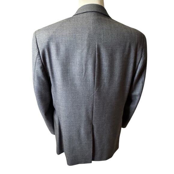 Ralph Lauren Houndstooth Blazer Men's 42R Navy Blue 3 Button Sport Coat Wool - Picture 5 of 8